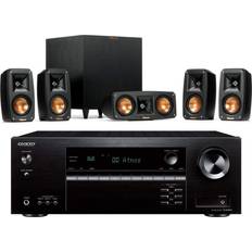 Klipsch External Speakers with Surround Amplifier Klipsch Reference Theater Pack 5.1 Surround System Bundle with Onkyo TX-SR494 7.2-Channel 4K Ultra HD Hi-Res AV Receiver