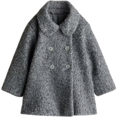 Buttons Outerwear H&M Fluffy Coat - Grey