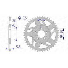 Transmissions Afam Couronne 415 Aluminium 44 Dents KTM 50