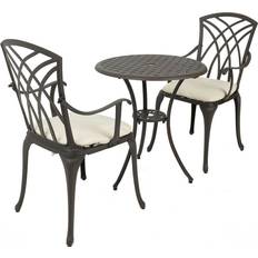 Garden & Outdoor Furniture Charles Bentley 3 Piece Cast Aluminium Table & 2 Arm Chairs Bistro Set