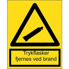 Ox-On Varningsskylt Tryckflaskor Självhäftande A4