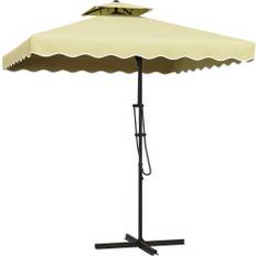 Northio Parasoll 243 x 243 cm Balkongparaply Med Uv-Skydd Fribärande Paraply Med Uv-Skydd Metall