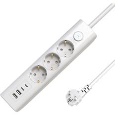 MicroConnect MC-GRU00315WS-USB 1.5 m Inomhus Typ F Vinklad Vit
