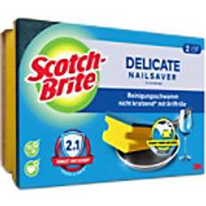 Scotch-Brite Delicate Nail Saver Scrub Sponge 13.4 x 4.6 x 8.9 cm Blue Yellow Pack of 2