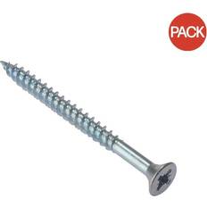 Securit Building Materials Securit Zinc Plated Wood Screws Pack Of 10 Silver 55Mm X 4Mm 10pcs