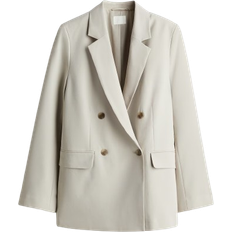 Recyceltes Material Jacketts H&M Double Breasted Blazer - Light Beige