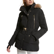 michael michael kors quilted faux fur trim parka
