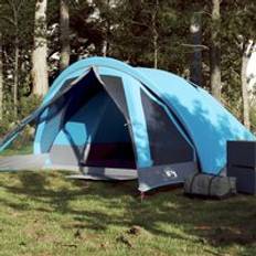 Berkfield Home Camping Tent Cabin 4-Person Blue Waterproof