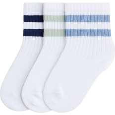 Babys Unterwäsche H&M Baby Socks 3-pack - White/Striped (1248021003)