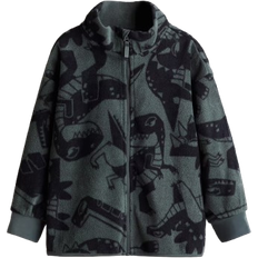 H&M Boy's Fleece Jacket - Dark Green/Dinosaurs (1234503002)