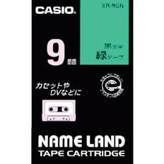 Casio Genuine Casio Nameland Label Writer Tape 9mm Black Letters On Green Background