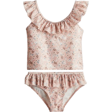 Blumen Bademode H&M Kid's Ruffle Trimmed Swimsuit 2pcs - Light Dusty Pink/Floral (1255521001)