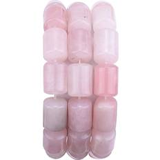 Beadia Beadia Natural Rose Quartz Crystal Cylinder 10mm x 14mm 38cm
