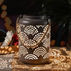 Marelida LED Solar Brown Lantern 23cm