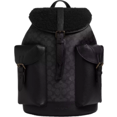 Coach Warner Backpack In Signature Canvas - Black Copper/Charcoal/Black