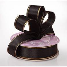 Black Gift Wrap Ribbons Paper Mart Black Printed Gold Edge Satin Ribbon 7/8 x 25yd Silk