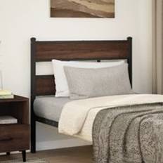 Beds & Mattresses Berkfield Home Brown Oak 90 cm Steel and Engineered Wood Headboard