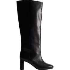 H&M Knee High Leather Boots - Black