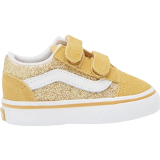 Yellow Sneakers Children's Shoes Vans Kid's Old Skool V - Glitter Champagne Gold Yellow