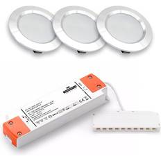 LEDlife Reco68 Möbelspot 3 St Borstat Stål Inkl Dimbar Strömförsörjning - Neutral Spotlight