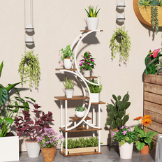 Planters Accessories OutSunny 8 Tier Plant Stand 62 Inch Tall Plant Shelf S-Shaped Plant Rack