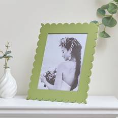 Large Pink Scalloped Portrait 8X10 Apple Green
