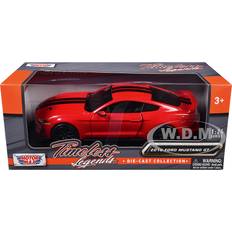 Motormax 2018 Ford Mustang GT 5.0 Red with Black Stripes 'Timeless Legends' Series 1/24 Diecast Model Car