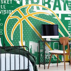 Green Wall Decor Origin Murals Modern Basketball Large Mural W350cm x H280cm Wall Decor