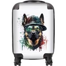 Multicoloured Luggage Warren Reed German Shepherd Splashart Suitcase Multi