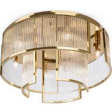 E14 Takplafonder på rea Maytoni Moderne Deckenleuchte Frame 9xE14 aus Glas 60W Transparent und Metall Deckenfluter