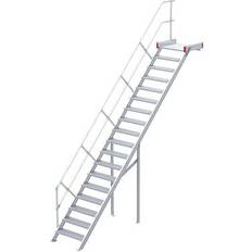 Außentreppen Euroline 511 Podesttreppe 45EUR 600mm Stufenbreite 18 Stufen Alu