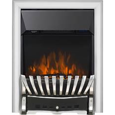 Silver Electric Fireplaces Focal Point Focal Point Elegance LED Inset Remote Fire Chrome Silver