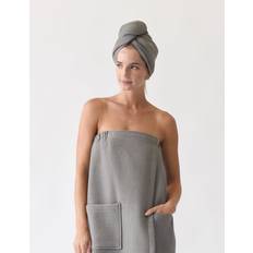 Hair Wrap Towels Cozy Earth Waffle Hair Towel in Charcoal