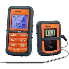 ThermoPro TP07C Digitales Grillthermometer Küchenthermometer Eieruhr Funk - Schwarz Fleischthermometer