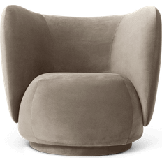 ferm LIVING Rico Rich Velvet Beige Loungestol 76.5cm