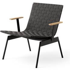 Polyester Loungestolar &Tradition Ville AV45 Loungefåtölj Med Armstöd Warm Black Loungestol