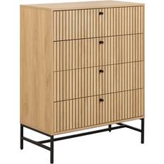 Albany 4 Drawers in Oak/Black Legs