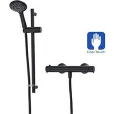 Triton Shower Sets Triton Dene Matt Black Cool Touch Thermostatic Bar Mixer Shower + Riser Rail