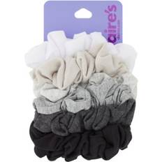 White Hair Ties Claire's 7 Scrunchies In White Black Grey