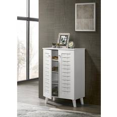 Timber Art Design Modern Storage Cabinet 2 Doors Footwear Stand Unit Cupboard White Shoe Rack
