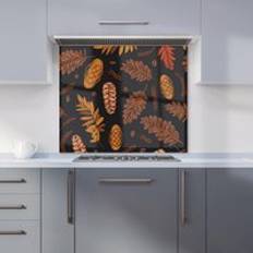 Splash Guards on sale Warren Reed Autumn Leaves And Pinecones Kitchen Splashback 700mm x 650mm Splash Guard