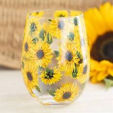 Drinking Glasses Something Different Stemless Sunflower Print Drinkware Gift Drinking Glass