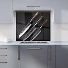 Red Splash Guards Warren Reed Elegant Trio of Chef's Blades Kitchen Splashback 600mm x 650mm Splash Guard