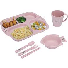 Kikidex Of 6 Lightweight Wheat Straw Plates Dinner Set