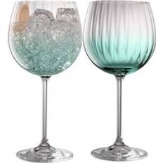Cocktail Glasses Galway Crystal Erne Gin & Tonic Pair Aqua Cocktail Glass
