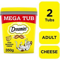 Dreamies Pets Dreamies 2 x 350G Adult Cat Treats Mega Tubs Cheese Cat Biscuits