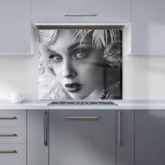 Black Splash Guards Warren Reed Glamorous Monochrome Diva Kitchen Splashback 900mm x 650mm Splash Guard