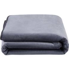 H&O Direct Double Sided Flannel Sherpa Pet Blanket 100 x 75 cm - Grey