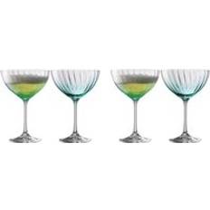 Galway Crystal Aqua Champagne Set of 4 Clear One Size Cocktail Glass