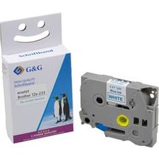 G&G Labelling Tape 12 mm 8 m White Font Blue
